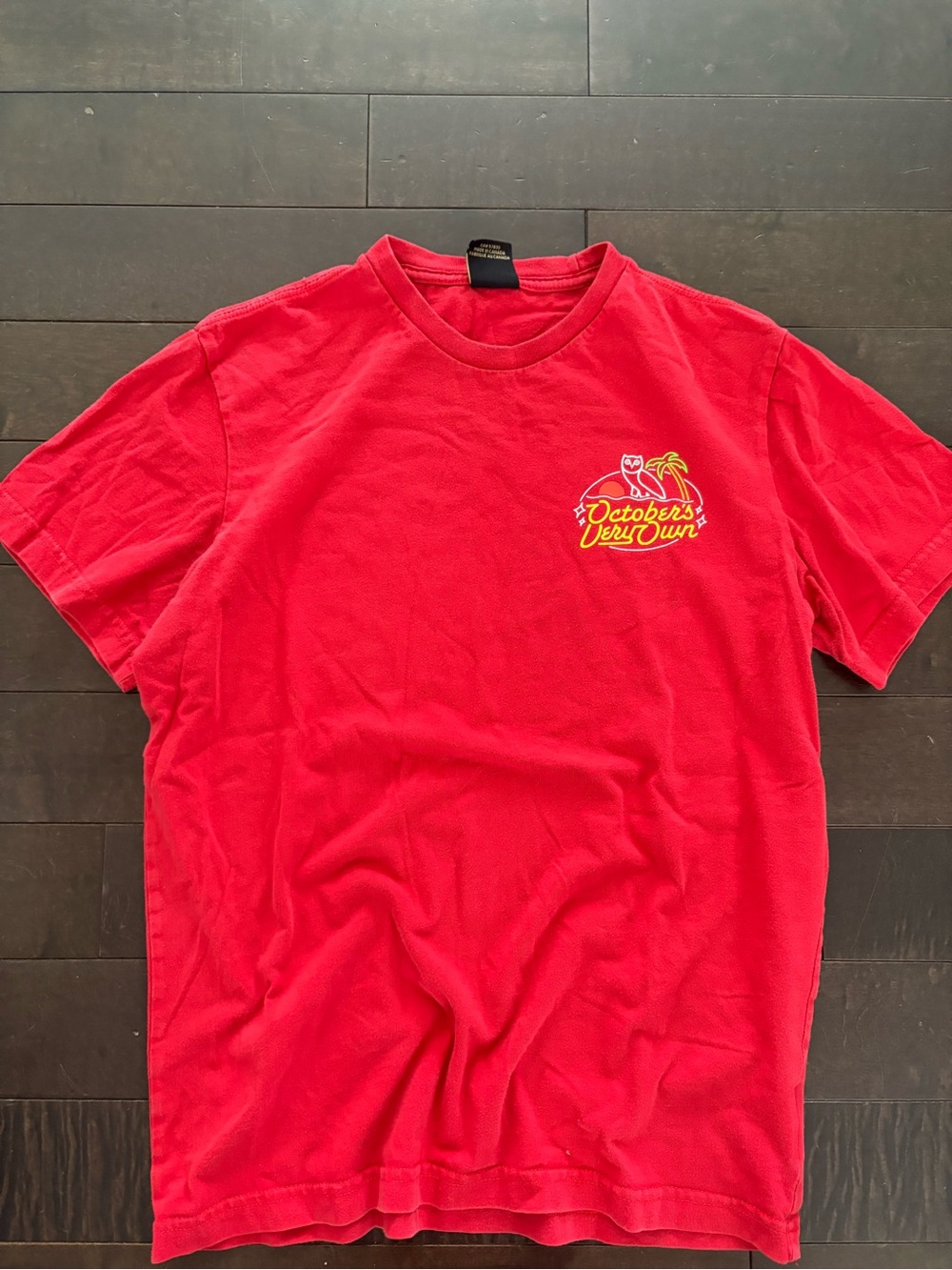 OVO Red Short Sleeve T-Shirt with Yellow Logo